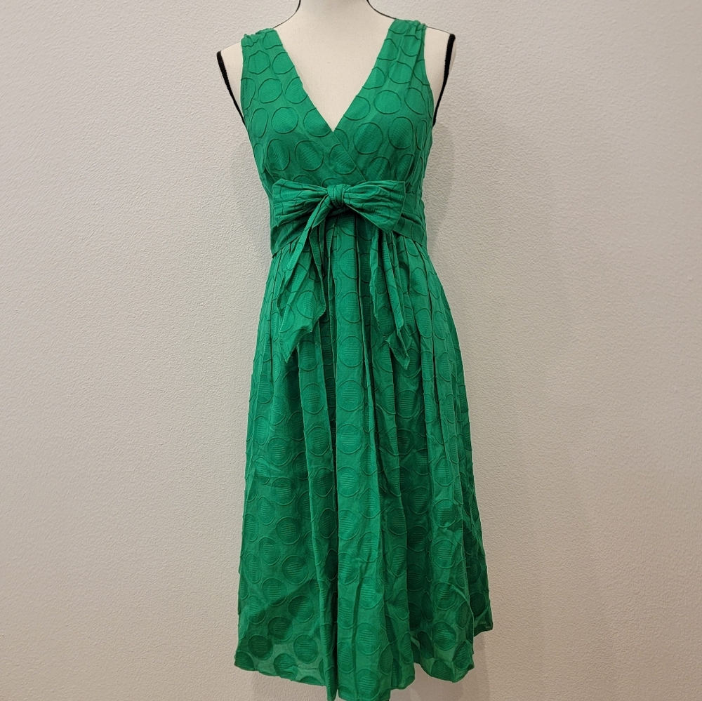Eliza J Green Textured Midi Dress